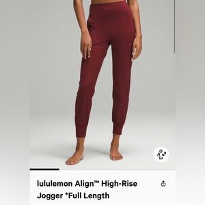 NWT Lululemon Align Joggers, size 4. Color is Mulled Wine.
